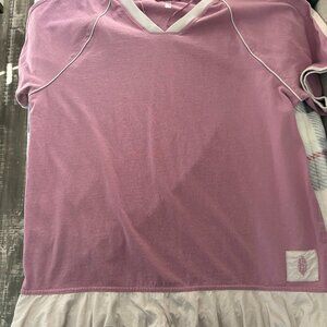 Free People Movement Baseline Tee (pink/white)